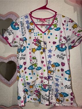 Hello Kitty White Multi-Color scrub